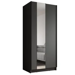 Salta - Kledingkast met schuifdeuren - Zwart - 80x55x182 cm