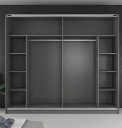 Samantha - Kledingkast met schuifdeuren - Grijs - 237x62x210 cm