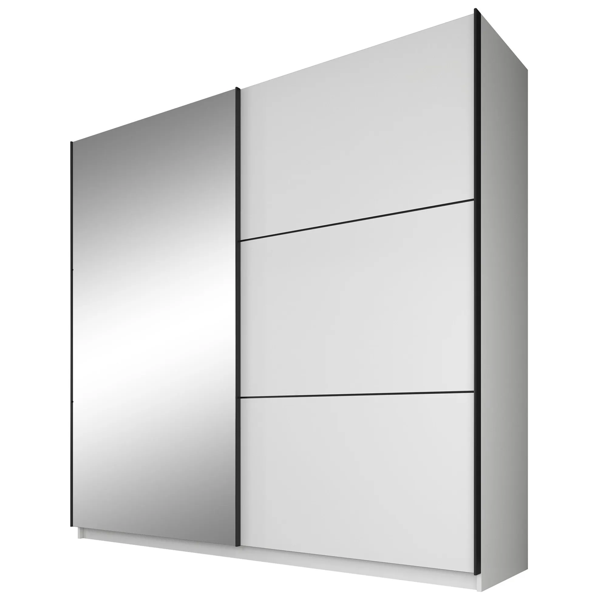 Samantha - Kledingkast met schuifdeuren - Wit - 217x62x210 cm