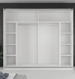 Samantha - Kledingkast met schuifdeuren - Wit - 237x62x210 cm