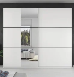 Samantha - Kledingkast met schuifdeuren - Wit - 237x62x210 cm