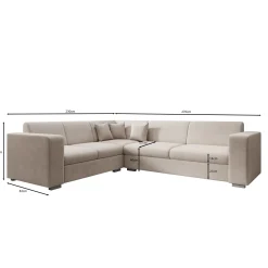 Santana - Hoekbank 4-zits - Stof beige - Links