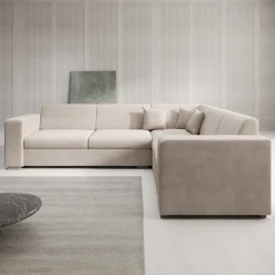 Santana - Hoekbank 4-zits - Stof beige - Rechts