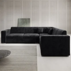 Santana - Hoekbank 4-zits - Velvet zwart - Rechts