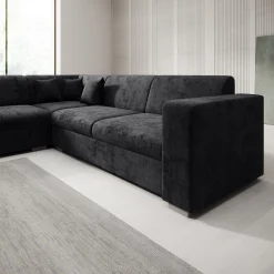 Santana - Hoekbank 4-zits - Velvet zwart - Links