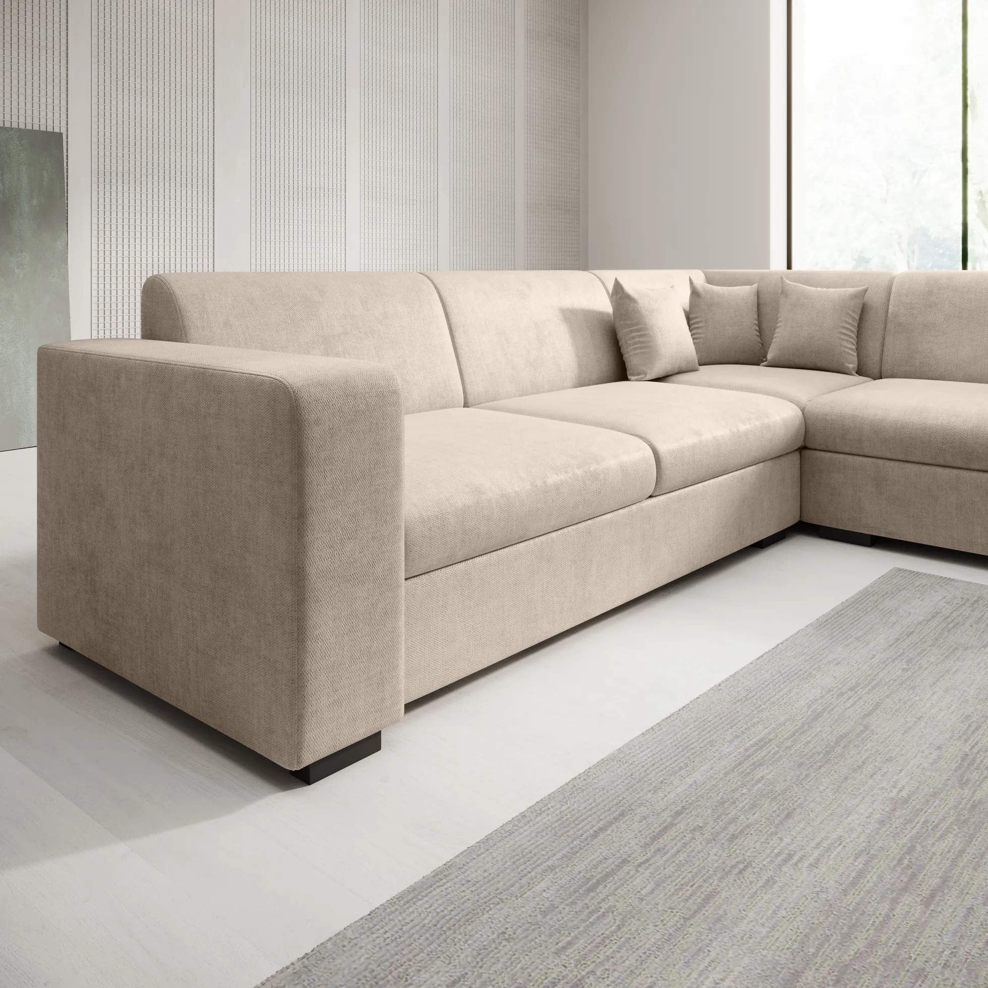 Santana - Hoekbank 4-zits - Velvet beige - Rechts