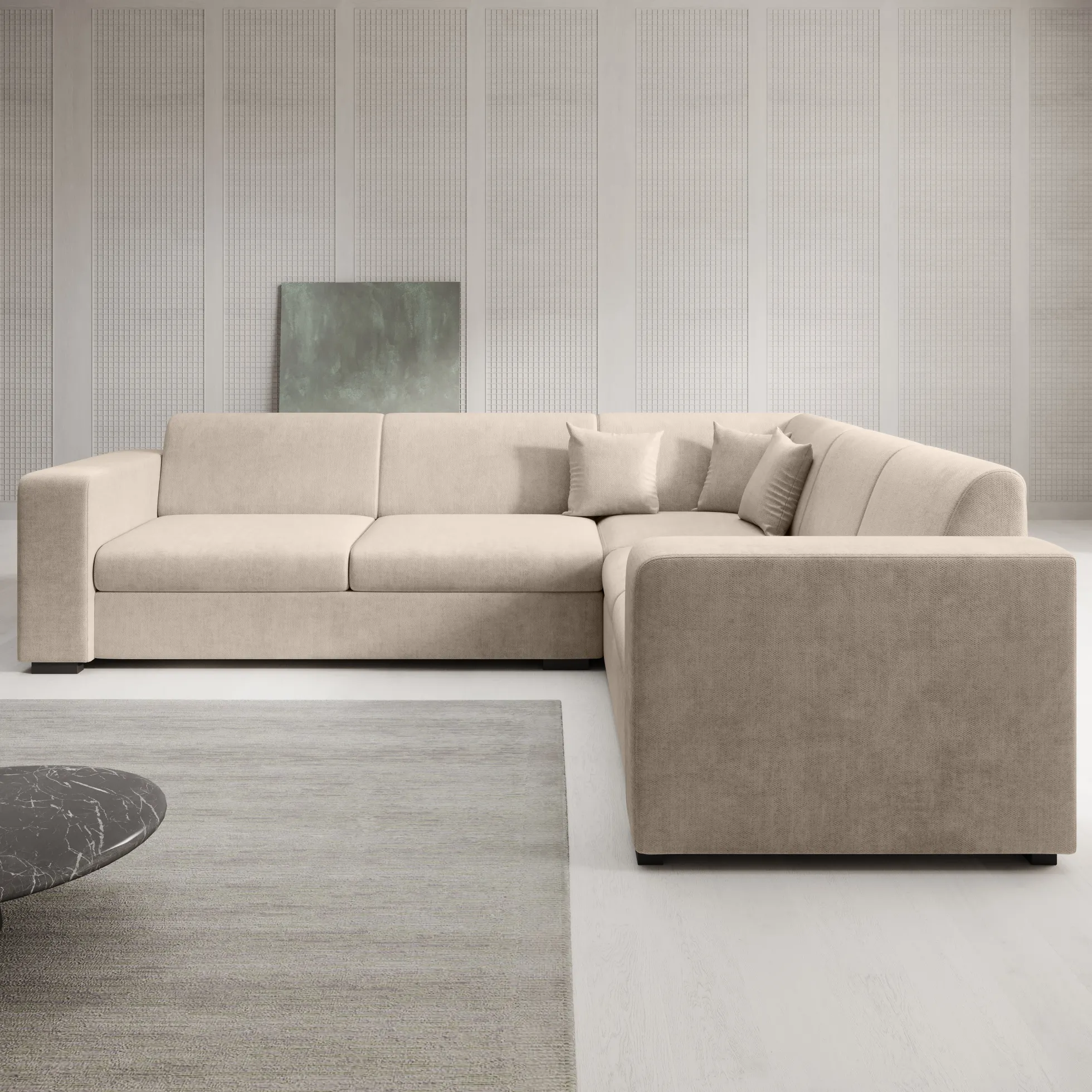 Santana - Hoekbank 4-zits - Velvet beige - Rechts