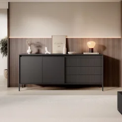 Saran - Dressoir - Zwart - 187x40x81 cm