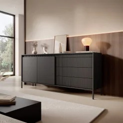 Saran - Dressoir - Zwart - 187x40x81 cm