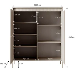 Saran - Dressoir - Zwart - 104x40x123 cm