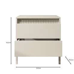 Saran - Nachtkastje - Beige - 54x40x56 cm