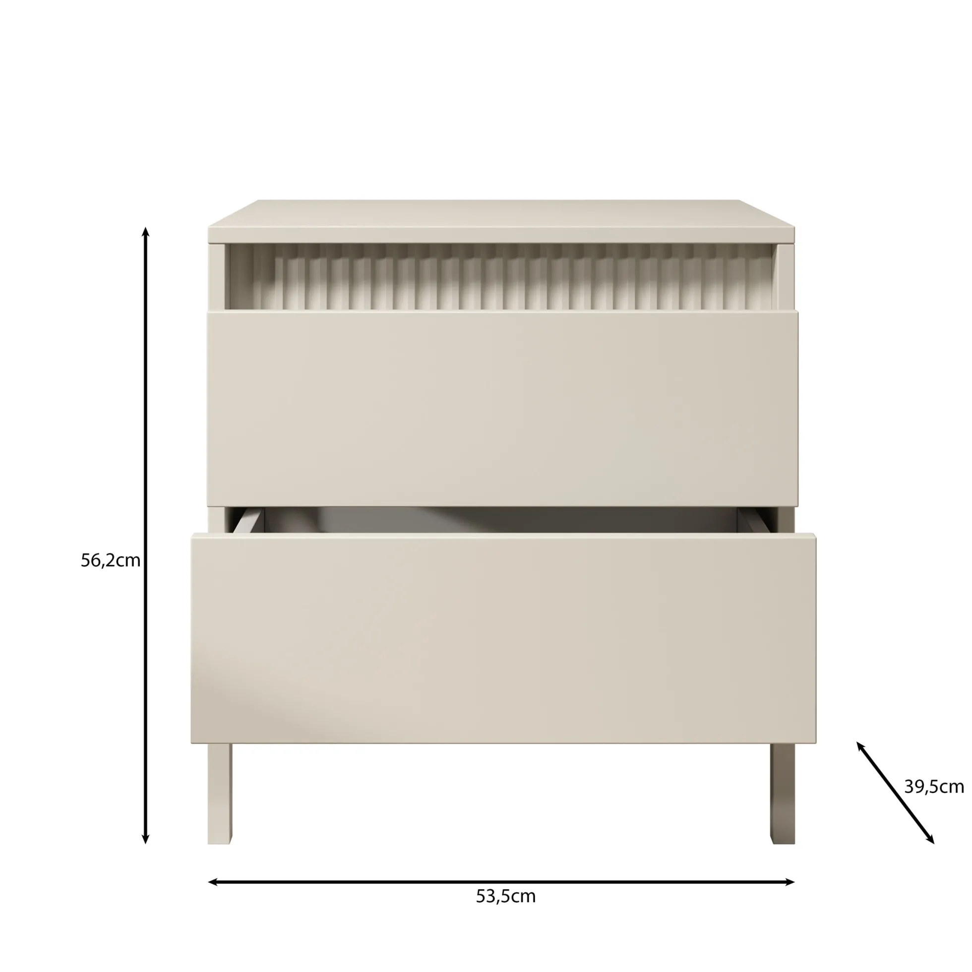 Saran - Nachtkastje - Beige - 54x40x56 cm
