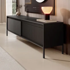 Saran - TV-Meubel - Mat zwart - 187x40x53 cm