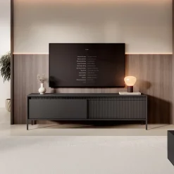 Saran - TV-Meubel - Mat zwart - 187x40x53 cm