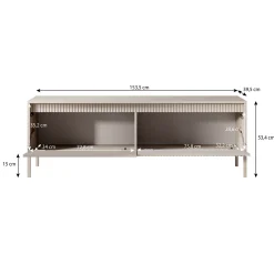 Saran - TV-Meubel - Mat zwart - 154x40x53 cm