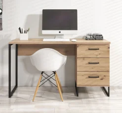Saturn - Bureau - Eiken/zwart - 138x56 cm