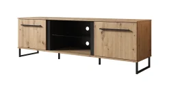Saturn - TV-Meubel met 2 deuren - Eiken/zwart - 170 cm