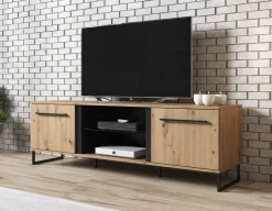 Saturn - TV-Meubel met 2 deuren - Eiken/zwart - 170 cm
