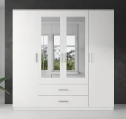 Savona - Kledingkast 4-deurs - Wit - 200x58x200 cm