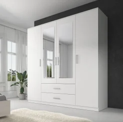 Savona - Kledingkast 4-deurs - Wit - 200x58x200 cm