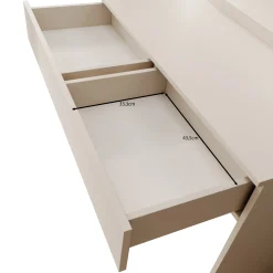 Savoy - Kaptafel met spiegel en verlichting - Beige - 100x43x143 cm