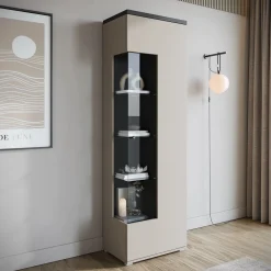 Sekai - Vitrinekast - Beige - 55x36x180 cm