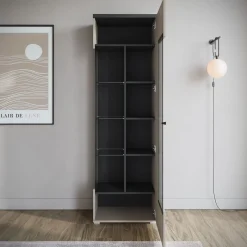 Sekai - Vitrinekast - Beige - 55x36x180 cm