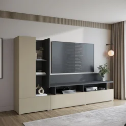Sekai - Wandmeubel - Beige - 270x40x162 cm