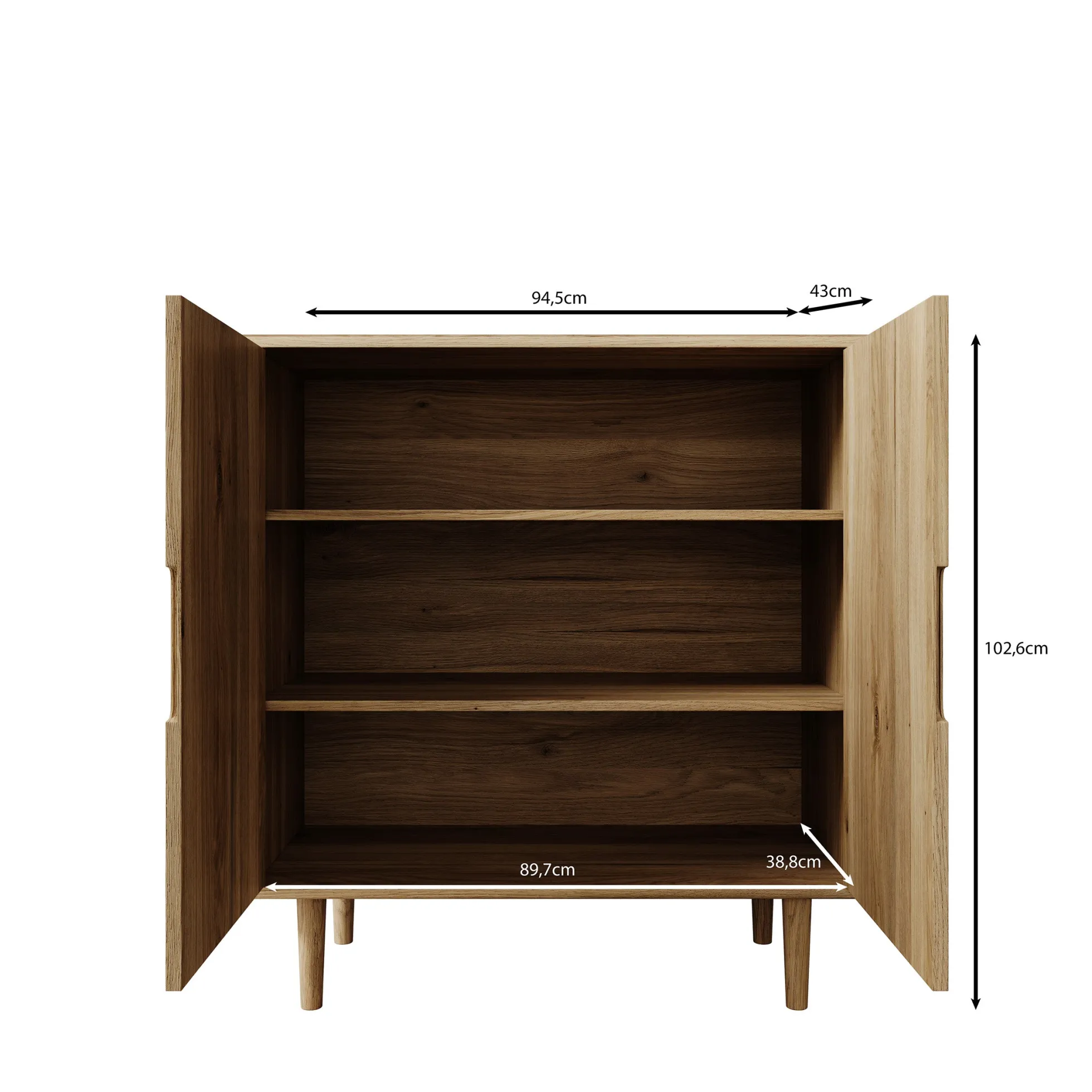 Selwood - Dressoir - Eikenpatroon - 95x43x103 cm