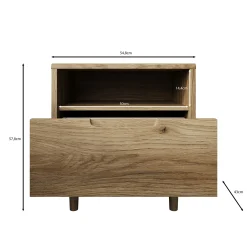 Selwood - Nachtkastje - Eikenpatroon - 55x43x58 cm
