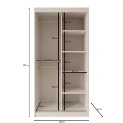 Sentoji - Kledingkast met 2 schuifdeuren - Zwart - 100x62x200 cm