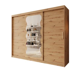Sentoji - Kledingkast met 3 schuifdeuren - Eikenpatroon - 250x62x200 c