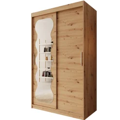 Sentoji - Kledingkast met 2 schuifdeuren - Eikenpatroon - 120x62x200 c