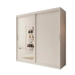 Sentoji - Kledingkast met 2 schuifdeuren - Wit - 200x62x200 cm