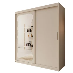 Sentoji - Kledingkast met 2 schuifdeuren - Beige - 180x62x200 cm