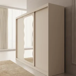 Sentoji - Kledingkast met 3 schuifdeuren - Beige - 250x62x200 cm