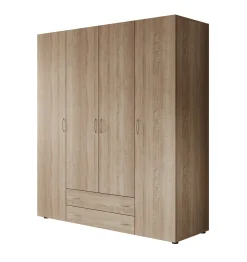 Serra - Kledingkast 4-deurs - Licht eiken - 160x51x177 cm