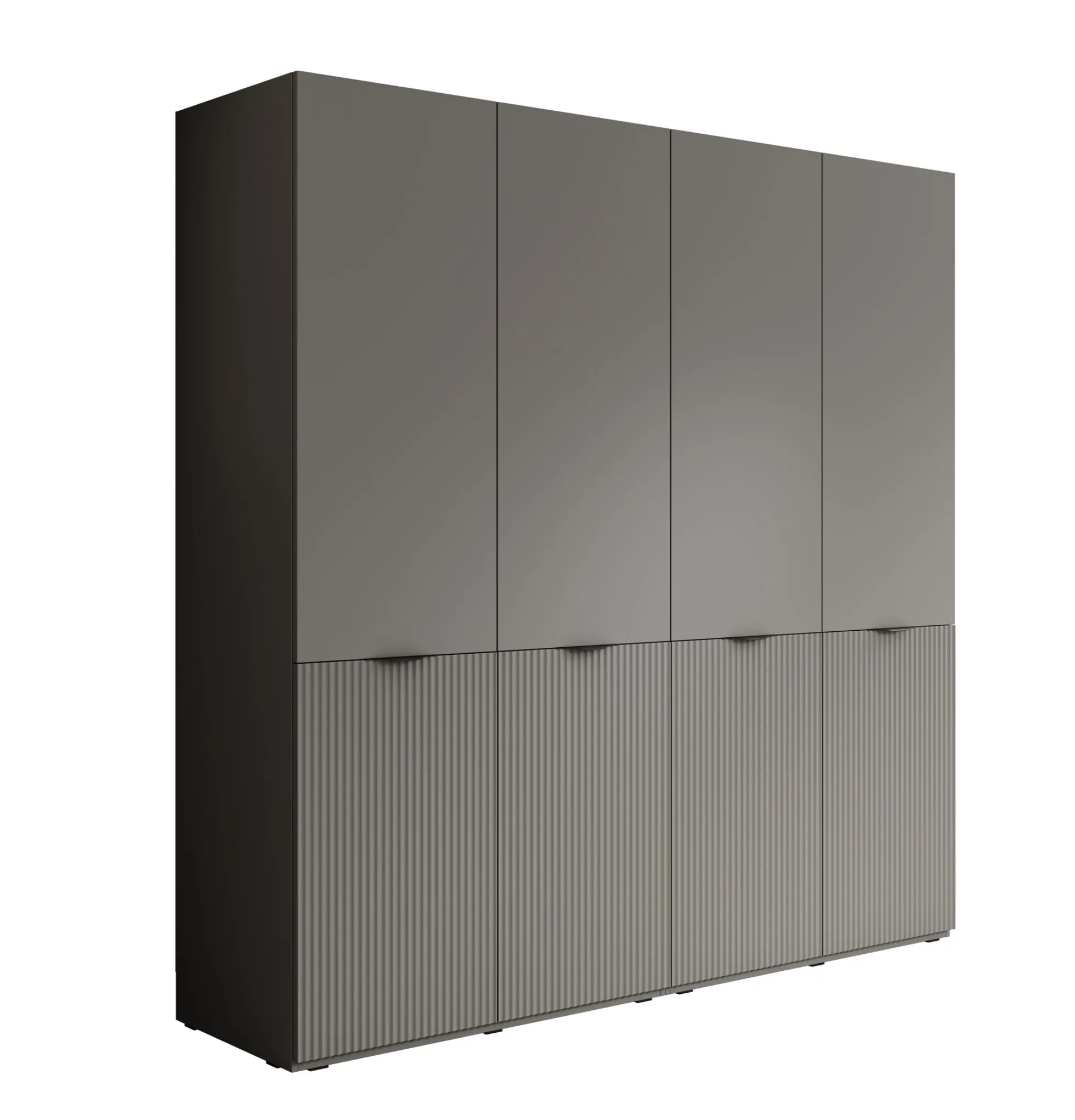 Shelton - Kledingkast 4-deurs - Grijs - 202x51x200 cm