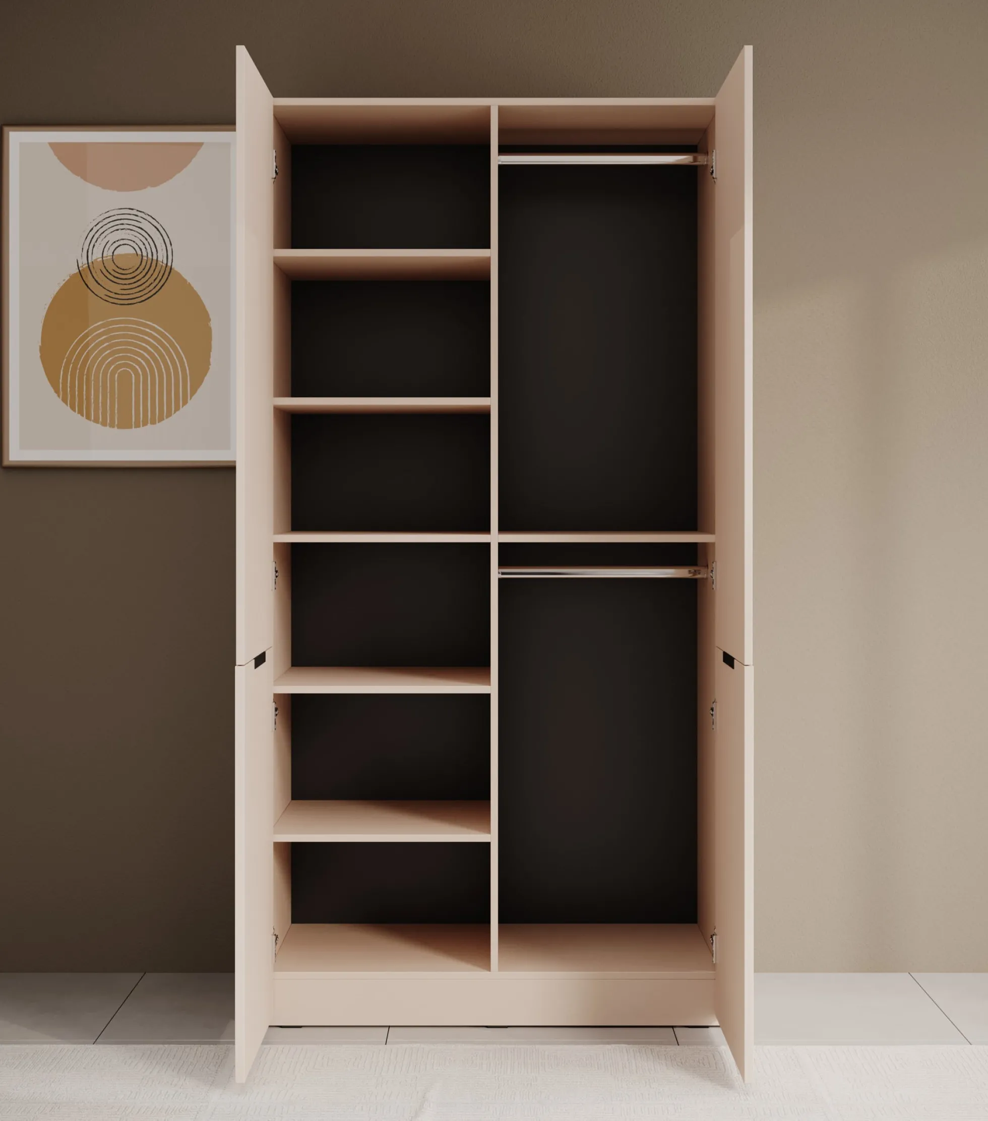 Shelton - Kledingkast 2-deurs - Beige