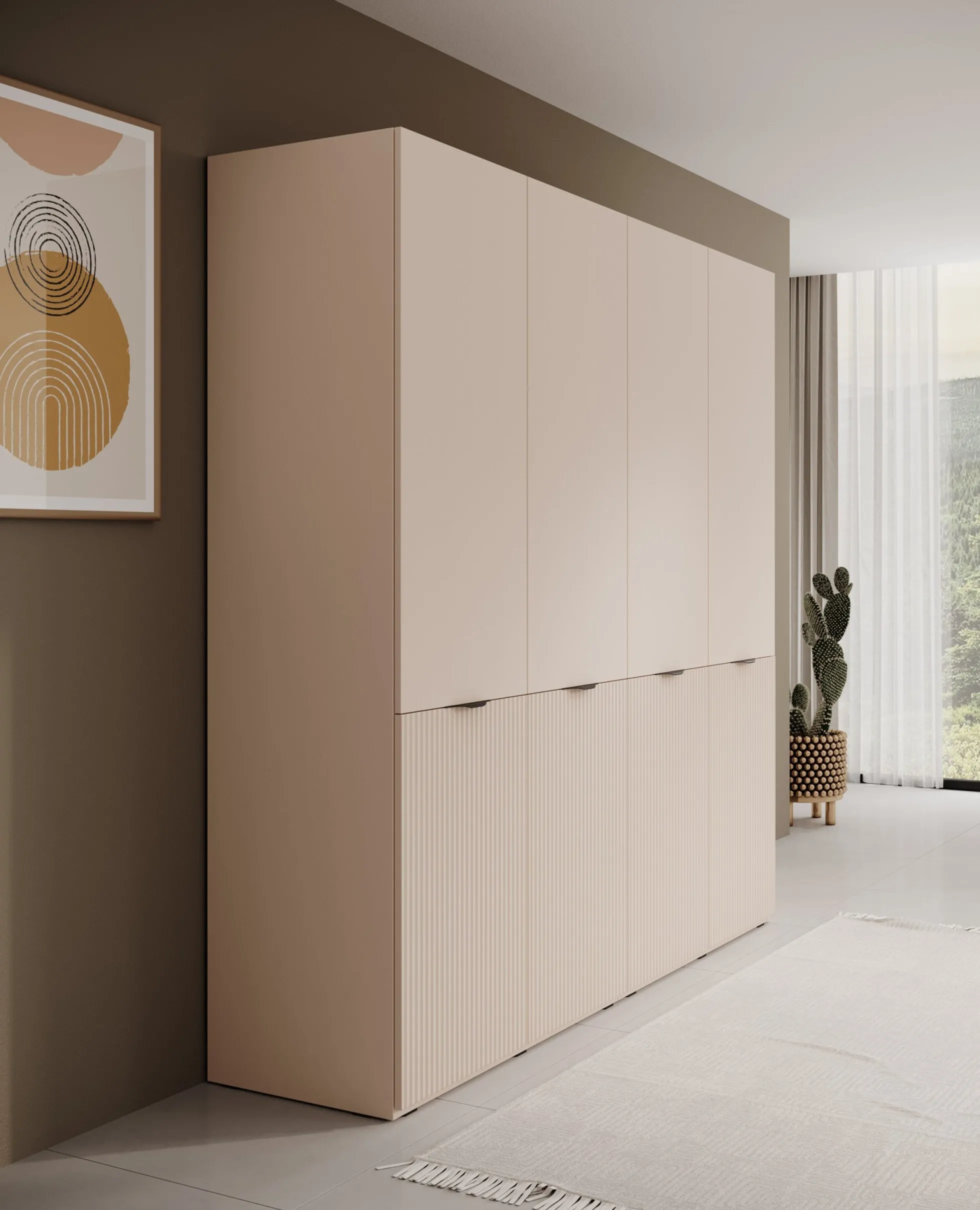 Shelton - Kledingkast 4-deurs - Beige