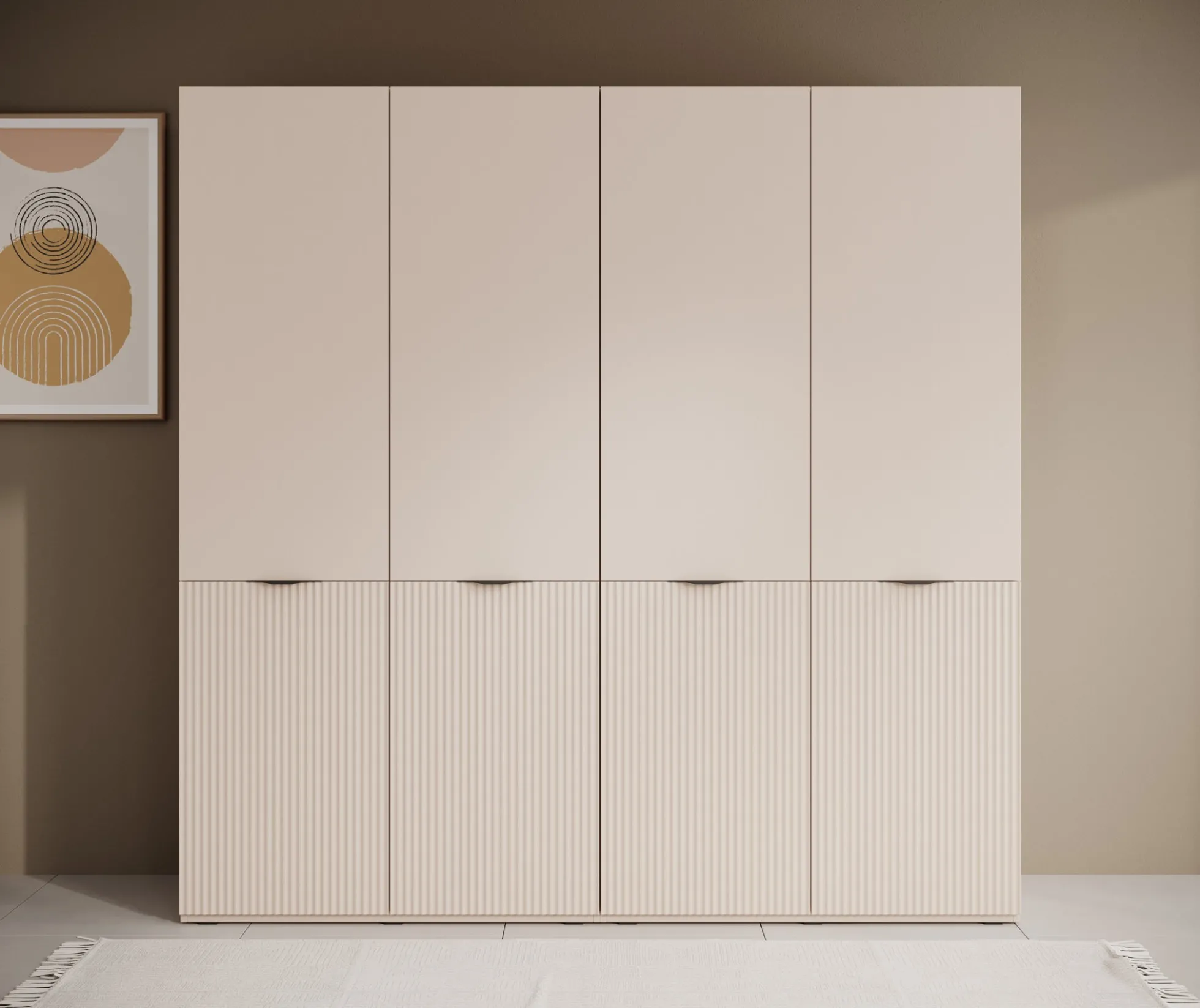Shelton - Kledingkast 4-deurs - Beige