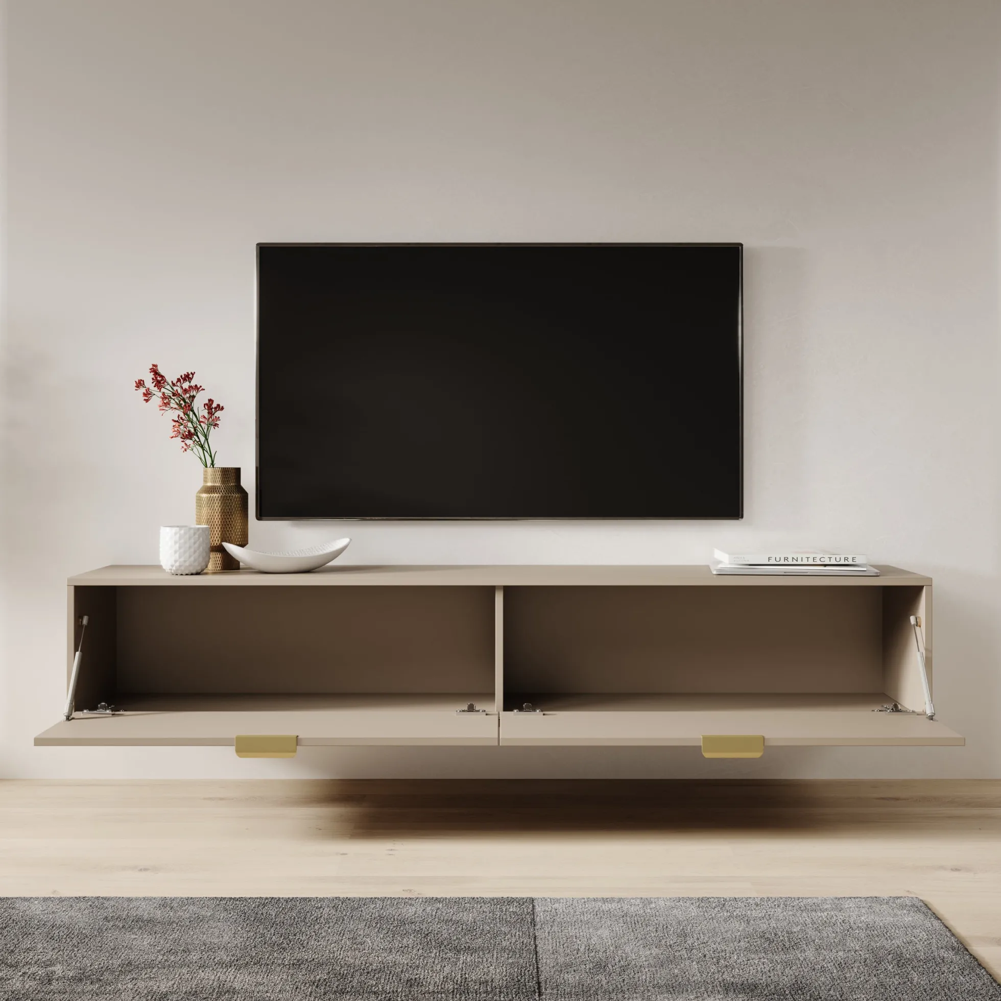 Silas - TV-Meubel - Beige - 175x33x35 cm