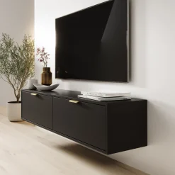 Silas - TV-Meubel - Zwart - 140x33x35 cm