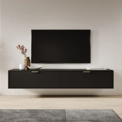 Silas - TV-Meubel - Zwart - 175x33x35cm