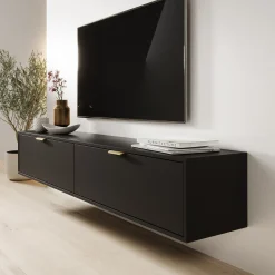 Silas - TV-Meubel - Zwart - 175x33x35cm