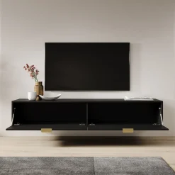 Silas - TV-Meubel - Zwart - 175x33x35cm
