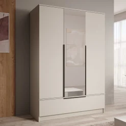 Skyer - Kledingkast 3-deurs - Beige - 135x51x193 cm