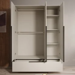 Skyer - Kledingkast 3-deurs - Beige - 135x51x193 cm
