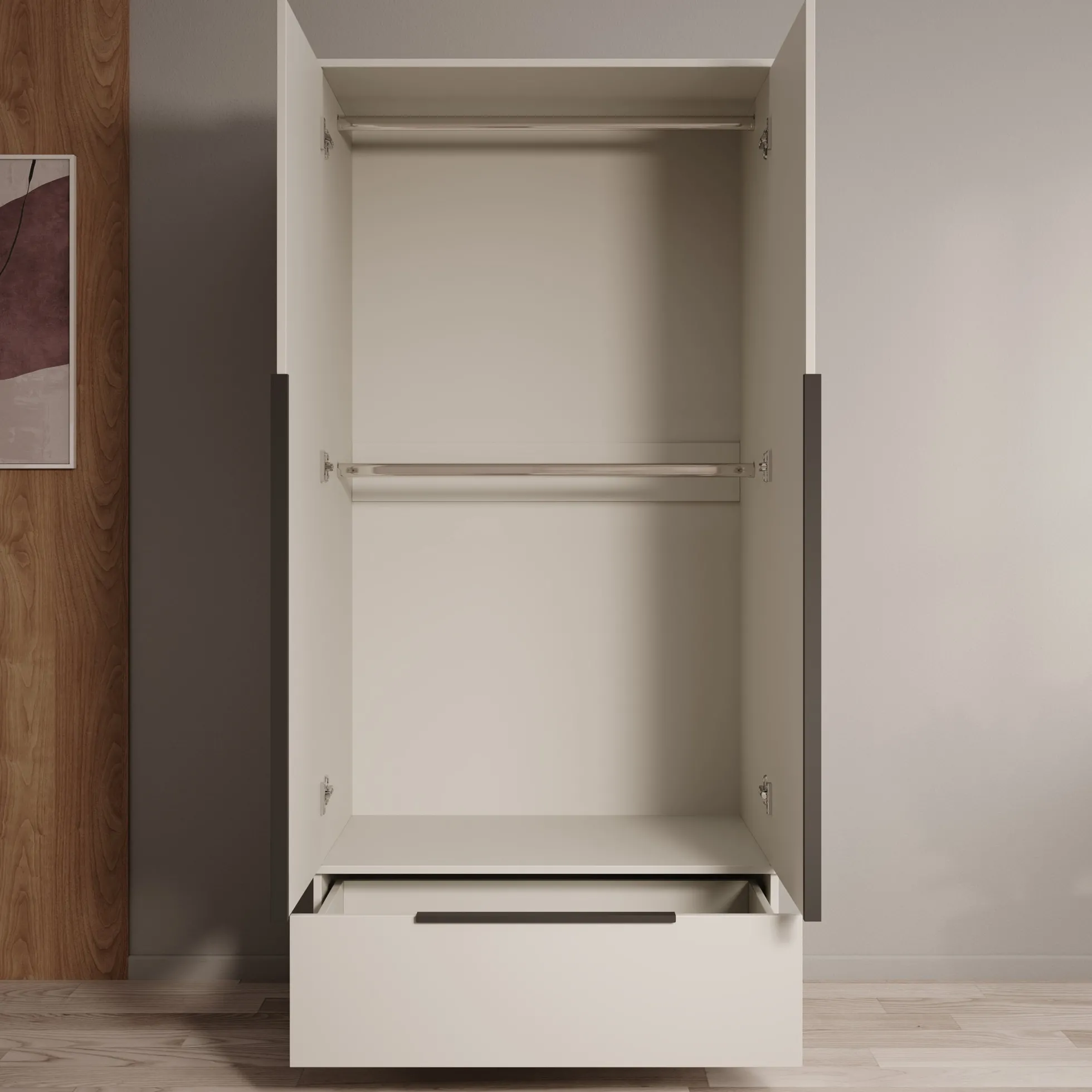 Skyer - Kledingkast 2-deurs - Beige - 90x51x193 cm