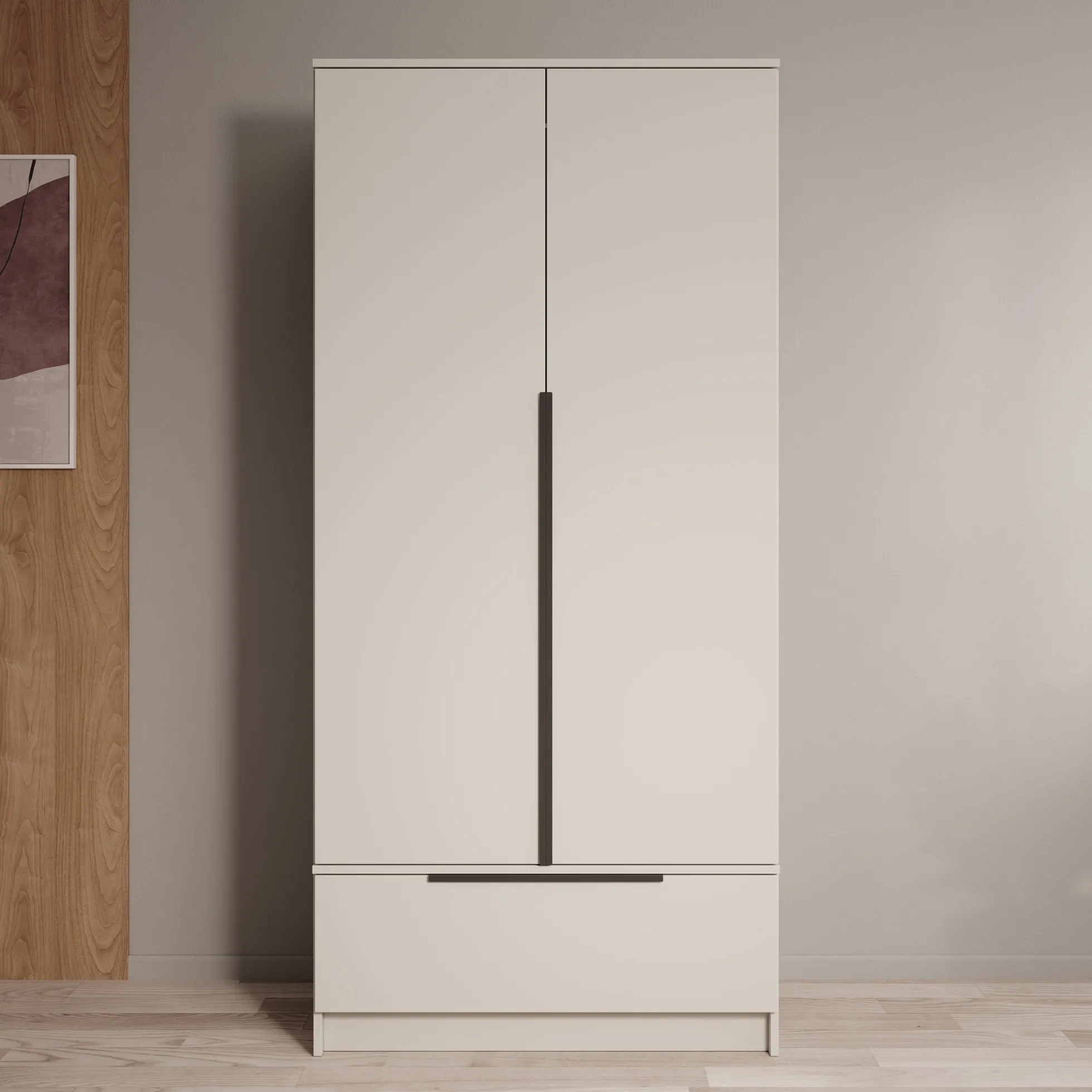 Skyer - Kledingkast 2-deurs - Beige - 90x51x193 cm